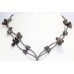 Necklace 925 Sterling Silver beads brown smoky quartz stone P 347